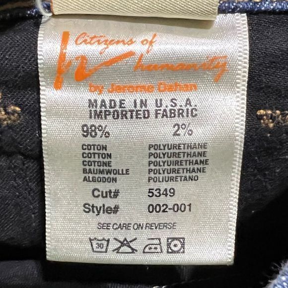 Citizens of Humanity Low Waist Flare Jeans Ingrid Stretch #002 Dark Wash Size 28 - Picture 11 of 11